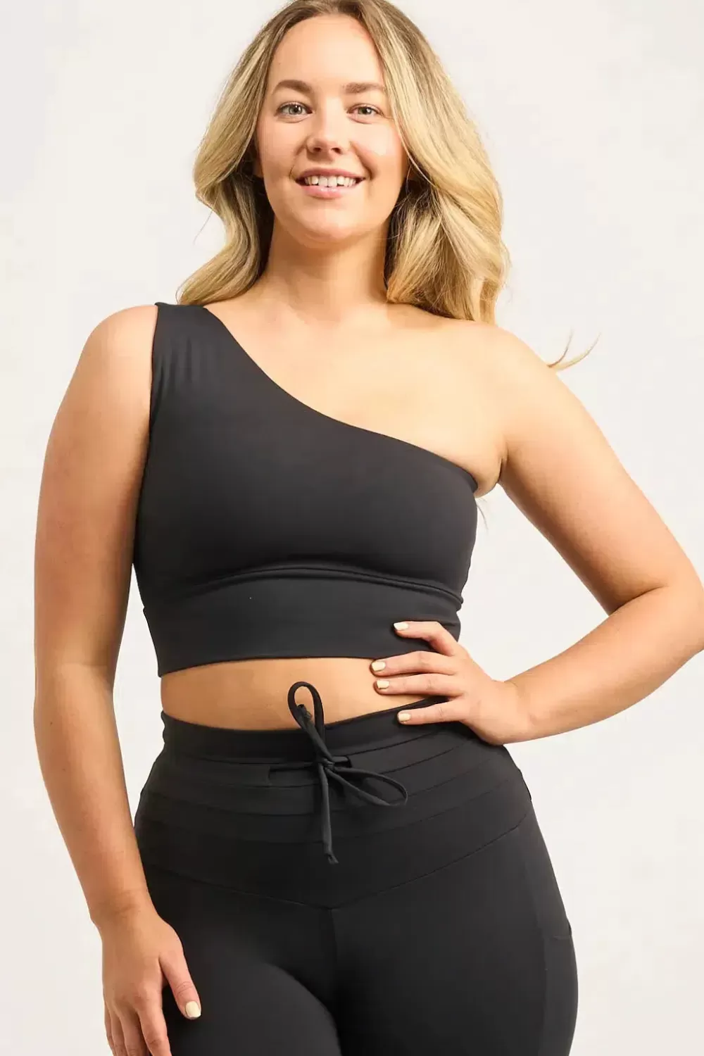 Black Body Contouring - One Shoulder Comfort Crop Top*Exoticathletica Cheap