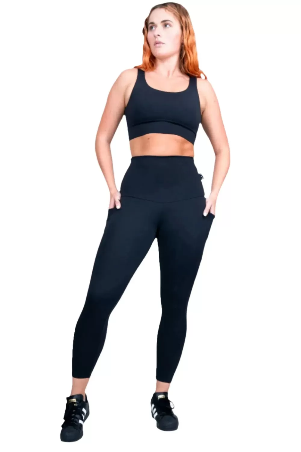 Black Body Contouring - Panel Pocket Extra High Waisted 7/8 Leggings*Exoticathletica Hot