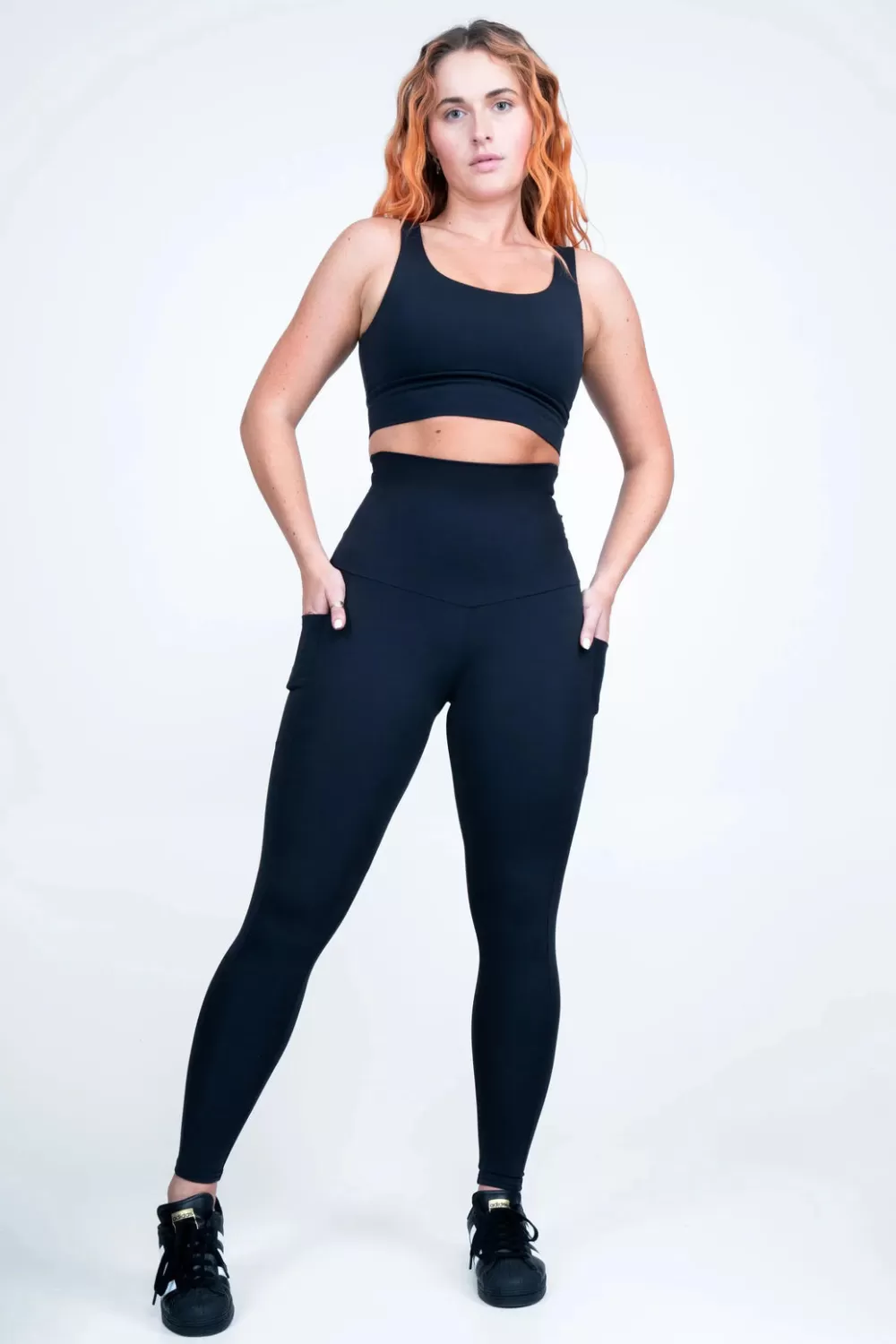 Black Body Contouring - Panel Pocket Extra High Waisted Leggings*Exoticathletica Discount