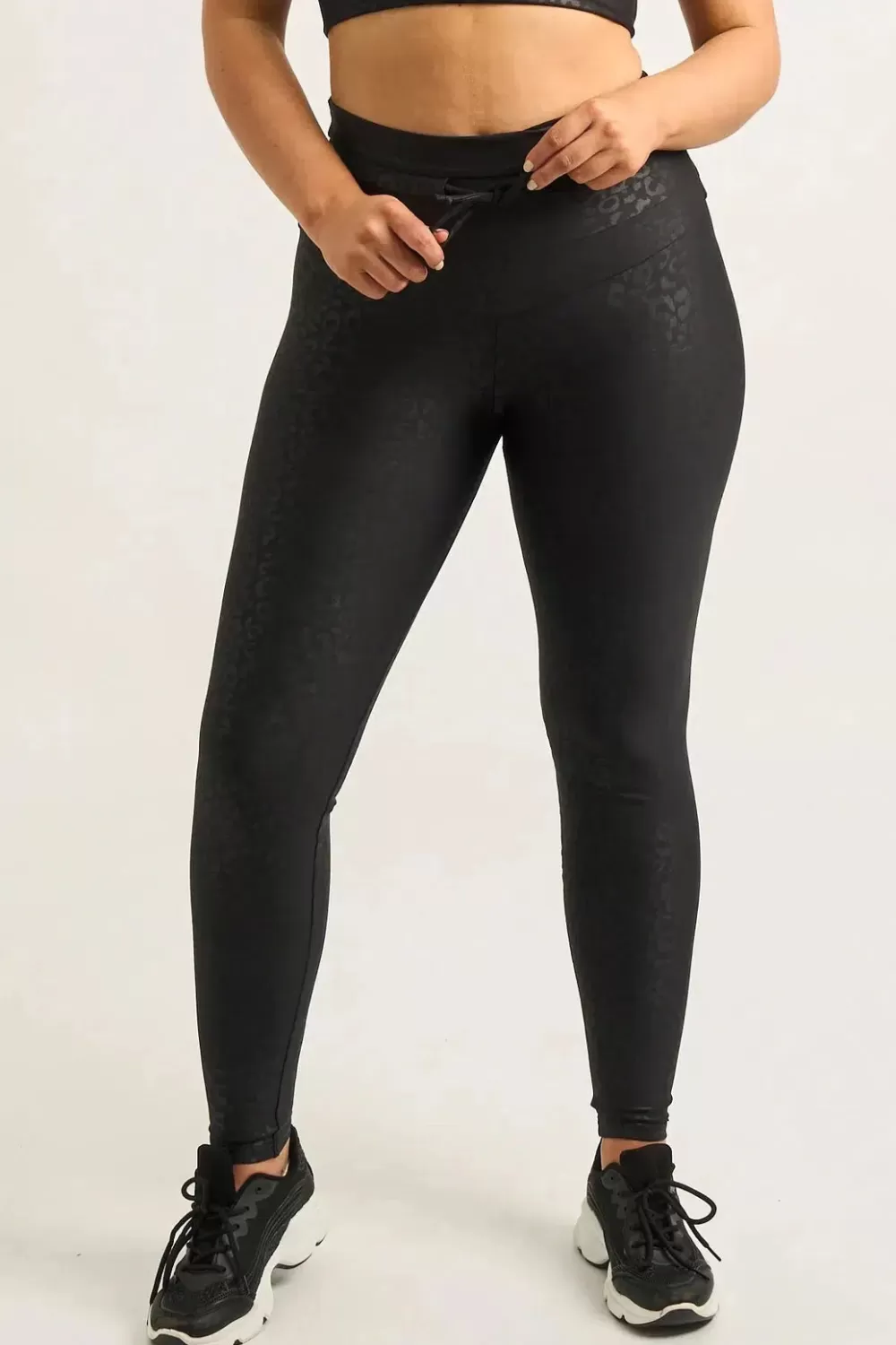 Black Exotic Touch Jag - Drawstring High Waisted Leggings*Exoticathletica Outlet