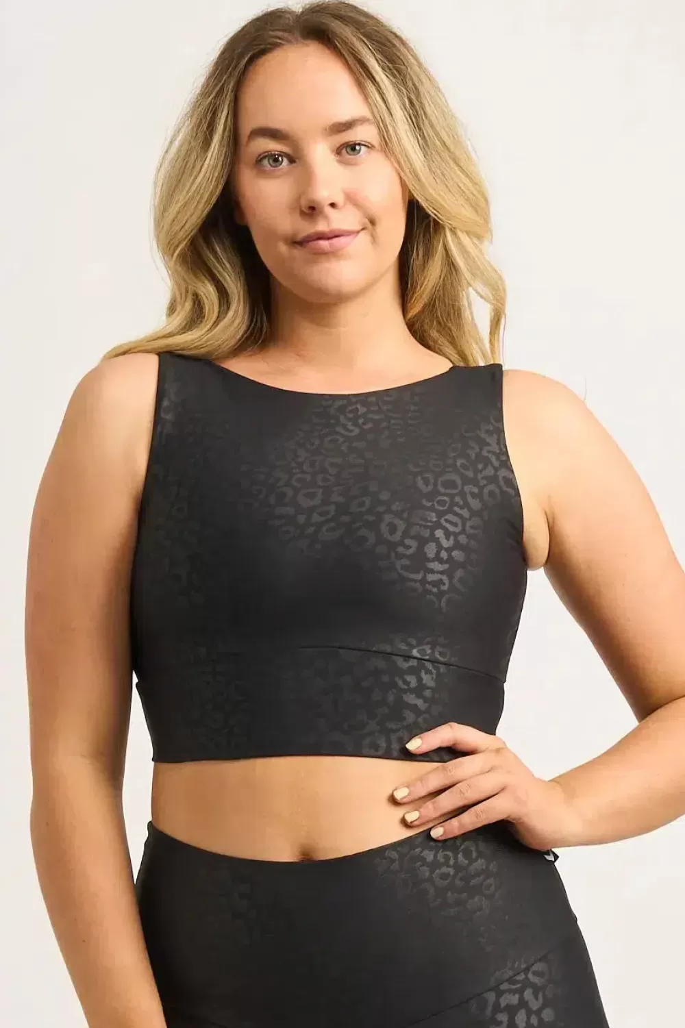 Black Exotic Touch Jag - Reversible Comfort Crop Top*Exoticathletica Hot