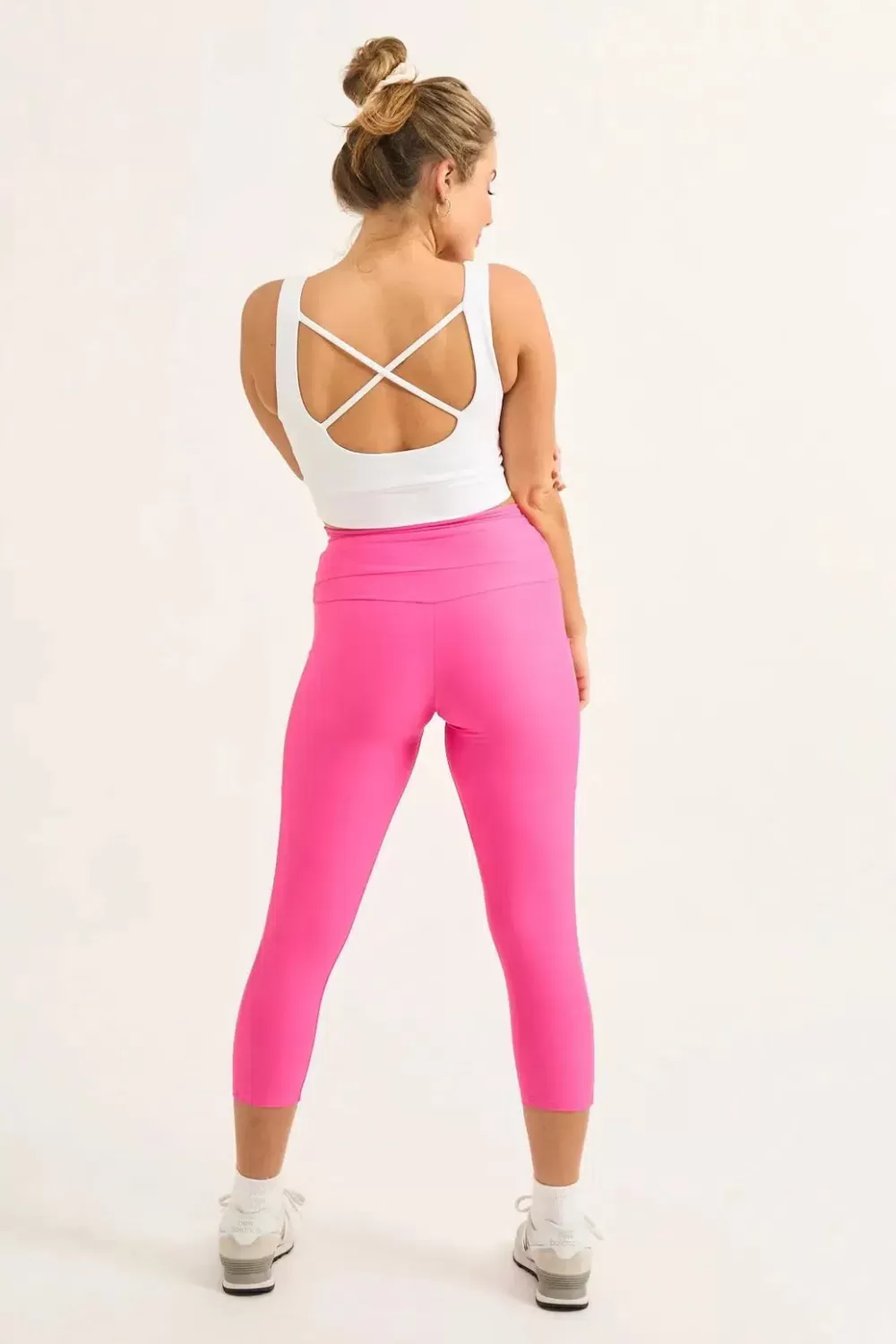 Candy Pink Performance - Panel Pocket Drawstring Capri Leggings*Exoticathletica Best