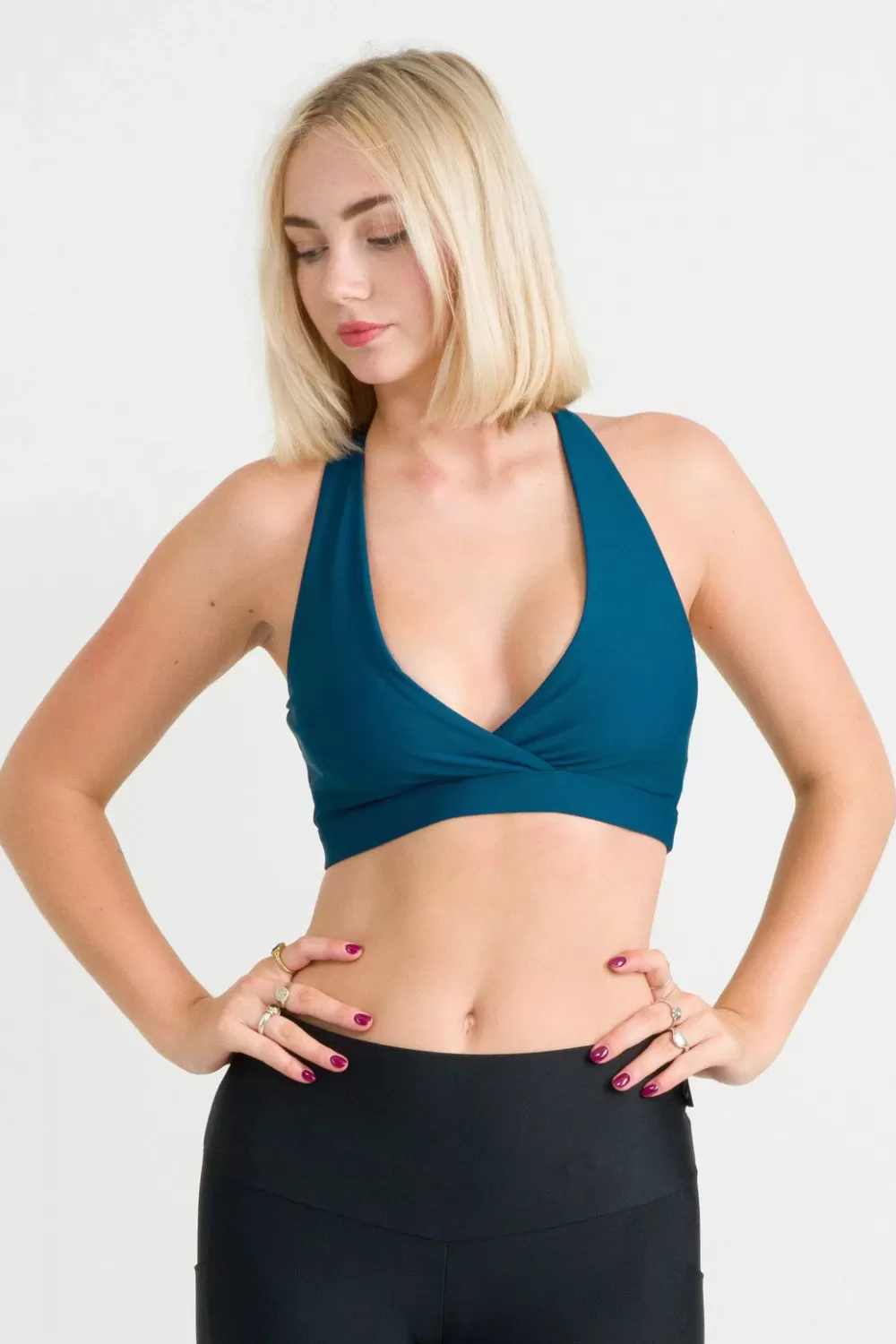 Dark Teal Performance - Cross Over Crop*Exoticathletica Store