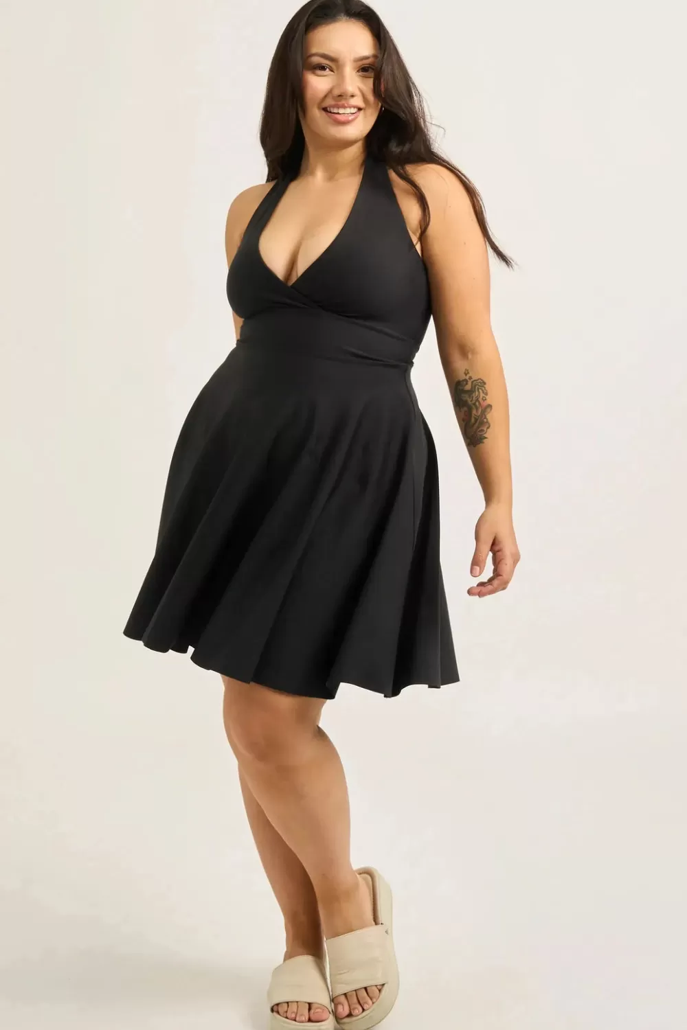 Performance Halter Comfort Crop Mini Dress -*Exoticathletica Outlet