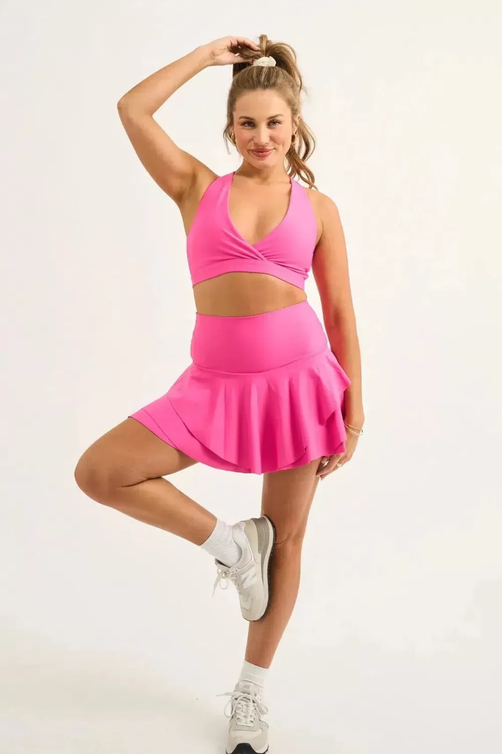 Performance High Waisted Ruffle Skort - Candy Pink*Exoticathletica Store