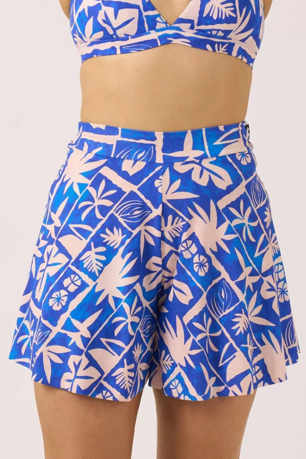 Silky Mini Palazzo Short - Blue Tiki*Exoticathletica Flash Sale