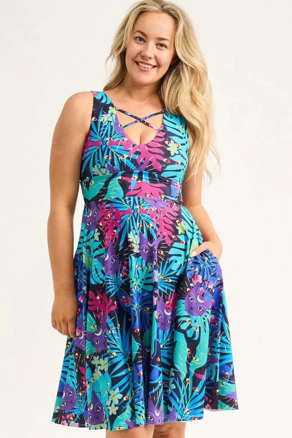 Silky Reversible Comfort Crop Midi Dress W/Pockets -*Exoticathletica Shop