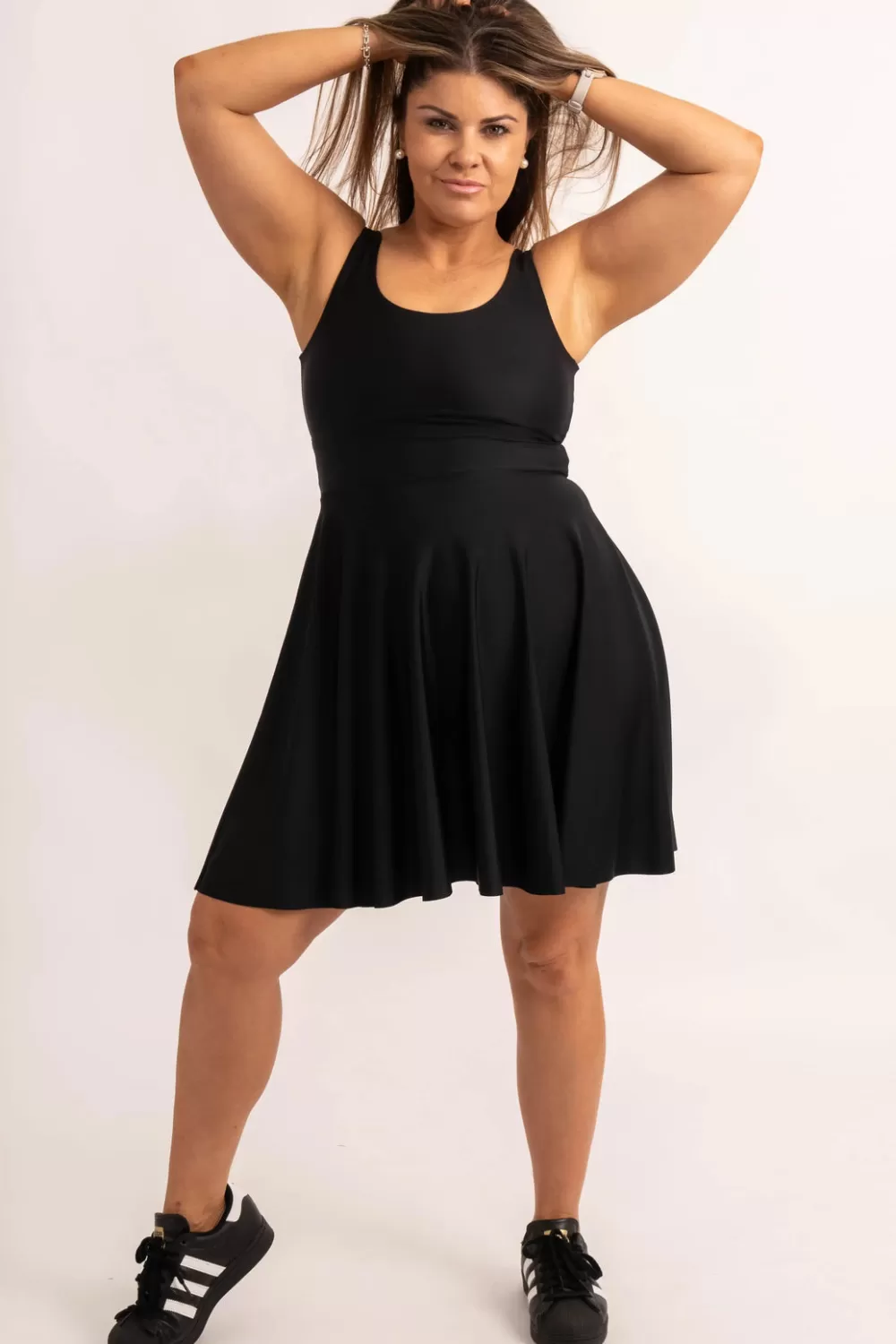 Silky Scoop Neck Comfort Crop Mini Dress -*Exoticathletica Store