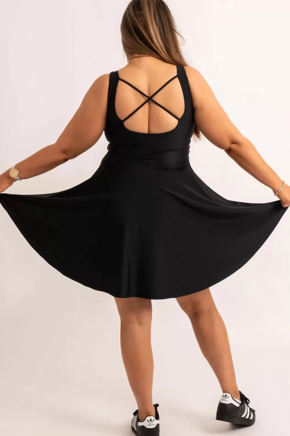 Silky Scoop Neck Comfort Crop Mini Dress -*Exoticathletica Store