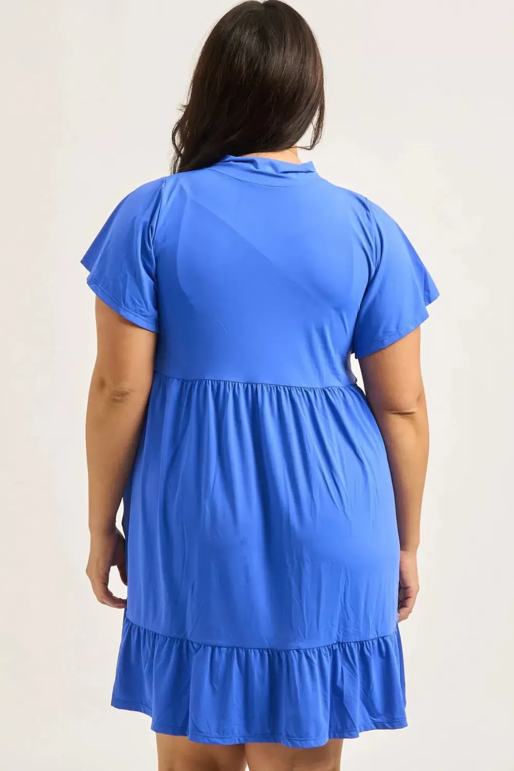 Slinky Silky Boss Bish Tiered Mini Dress - Electric Blue*Exoticathletica Sale