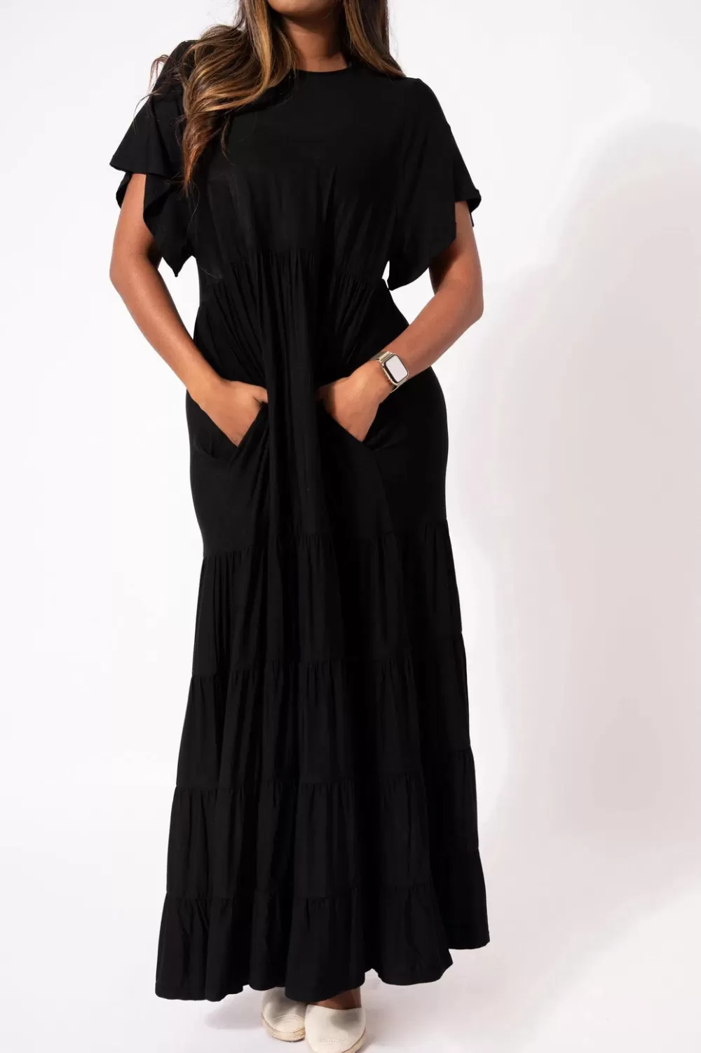 Slinky To Touch Baby Doll Tiered Maxi Dress -*Exoticathletica Clearance