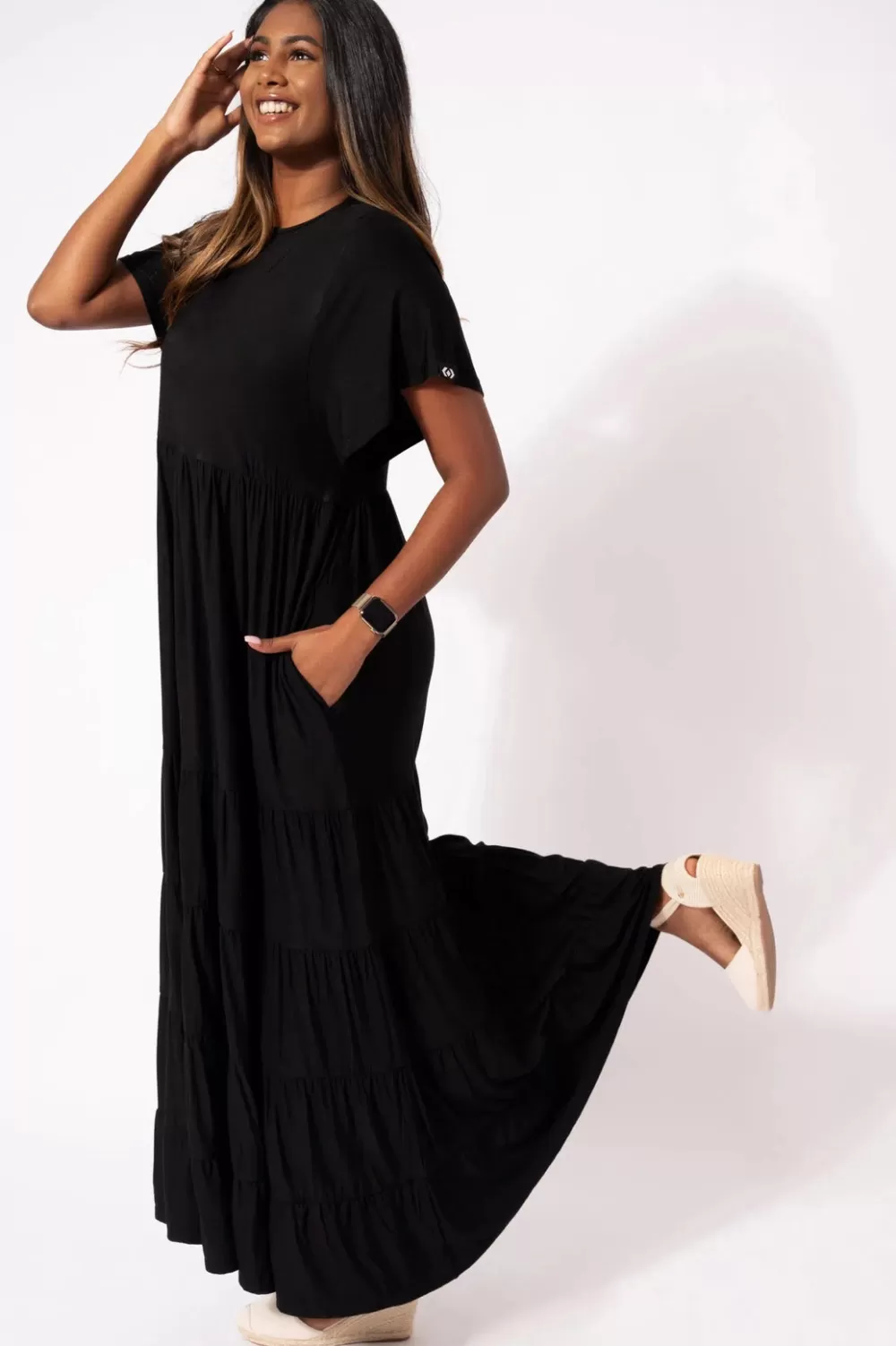 Slinky To Touch Baby Doll Tiered Maxi Dress -*Exoticathletica Clearance