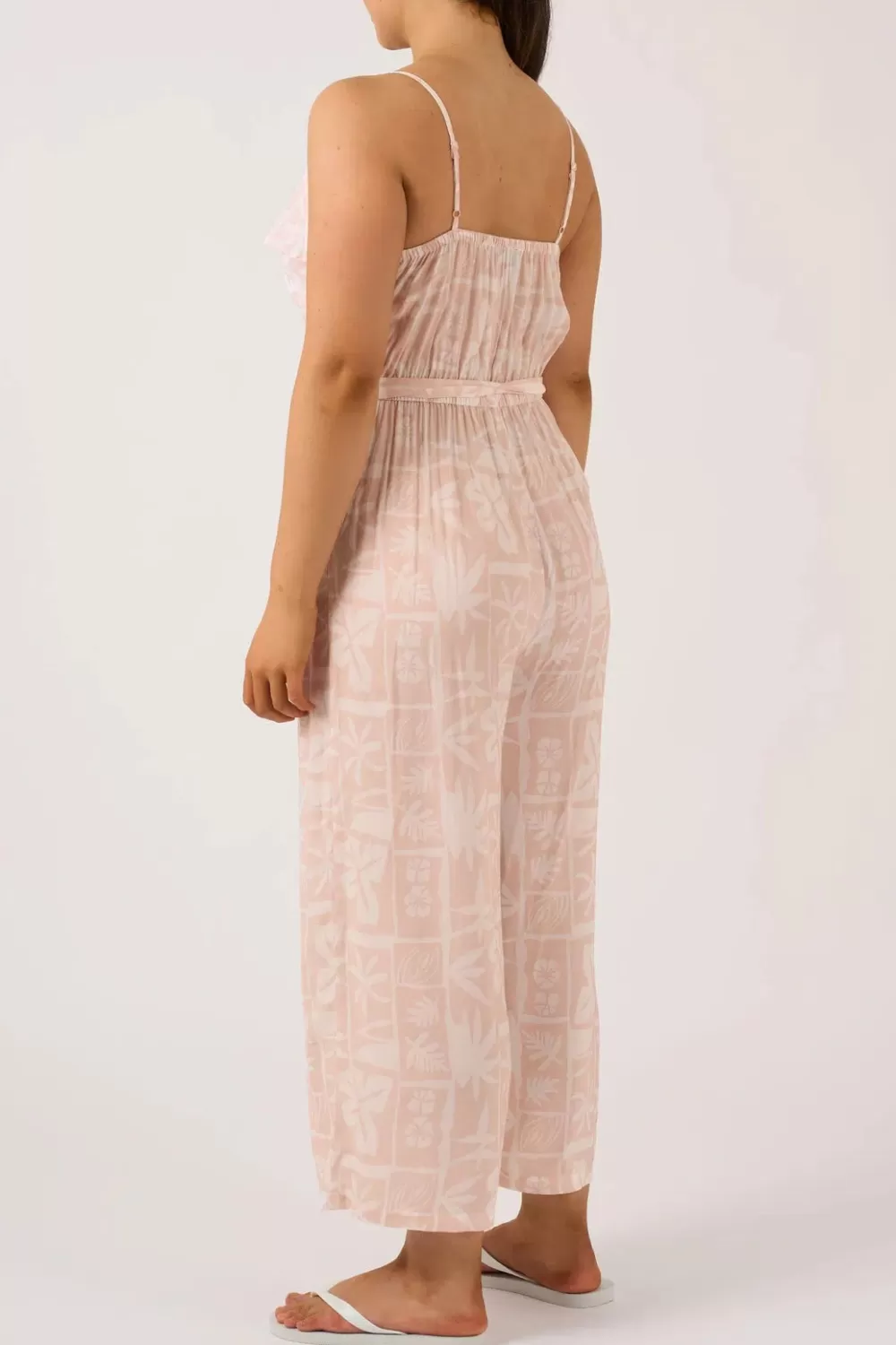 Sustainable Viscose Frill Jumpsuit - Nude Tiki*Exoticathletica Best Sale