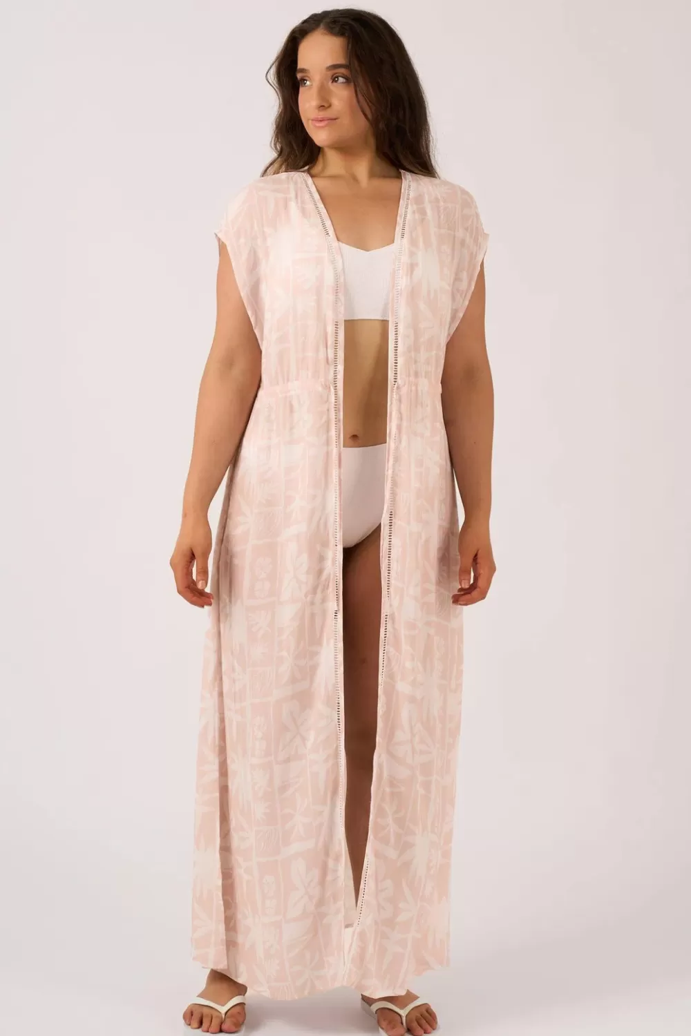 Sustainable Viscose Maxi Kimono - Nude Tiki*Exoticathletica Best Sale